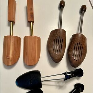 Lot of 3 Pairs Shoe Stretchers Wood and Plastic